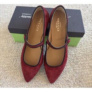 Sesto Meucci of Florence Mary Jane Bourdeaux Suede Women's Size 8M Flats NIB